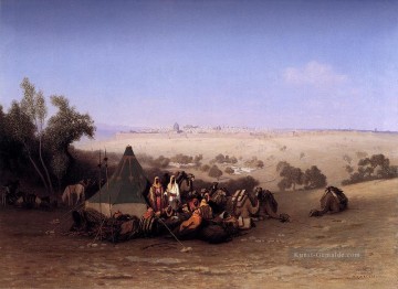 Ein Arabien Encampment auf dem Berg Oliven Mit Jerusalem Jenseits Araber Orientalist Charles Theodore Frere Ölgemälde